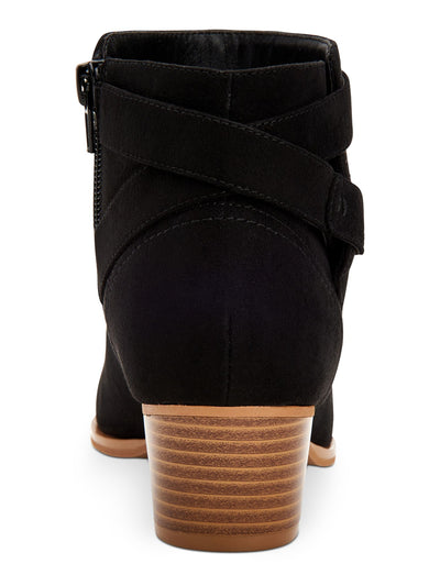 GIANI BERNINI Womens Black Ankle Straps Cushioned Buckle Accent Oleesia Round Toe Block Heel Zip-Up Booties 5 M