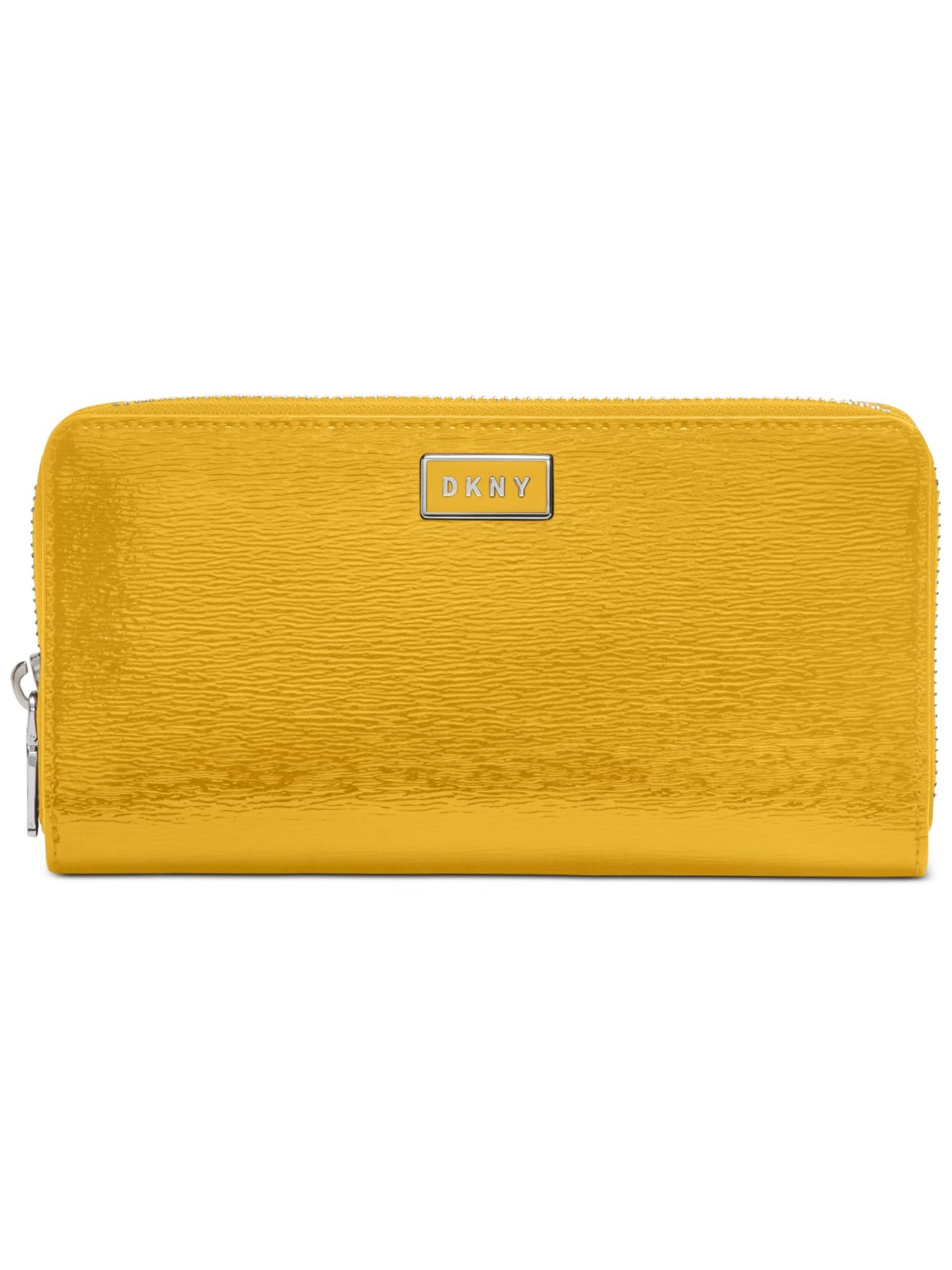 DKNY Women's Yellow Faux Leather Strapless Zip Around Wallet