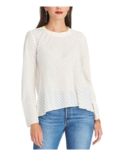 RACHEL ROY Womens Ivory Long Sleeve Crew Neck Tunic Top L