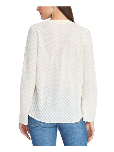 RACHEL ROY Womens Ivory Long Sleeve Crew Neck Tunic Top L