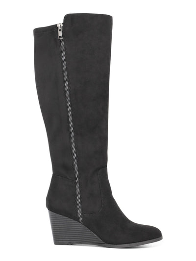 STYLE & COMPANY Womens Black Wide Calf Round Toe Wedge Zip-Up Dress Boots 6 M