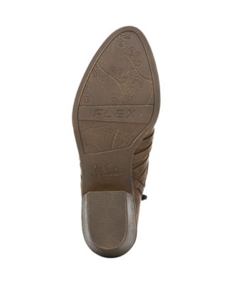 LIFE STRIDE Womens Brown Cushioned Woven Prairie Almond Toe Block Heel Zip-Up Booties M