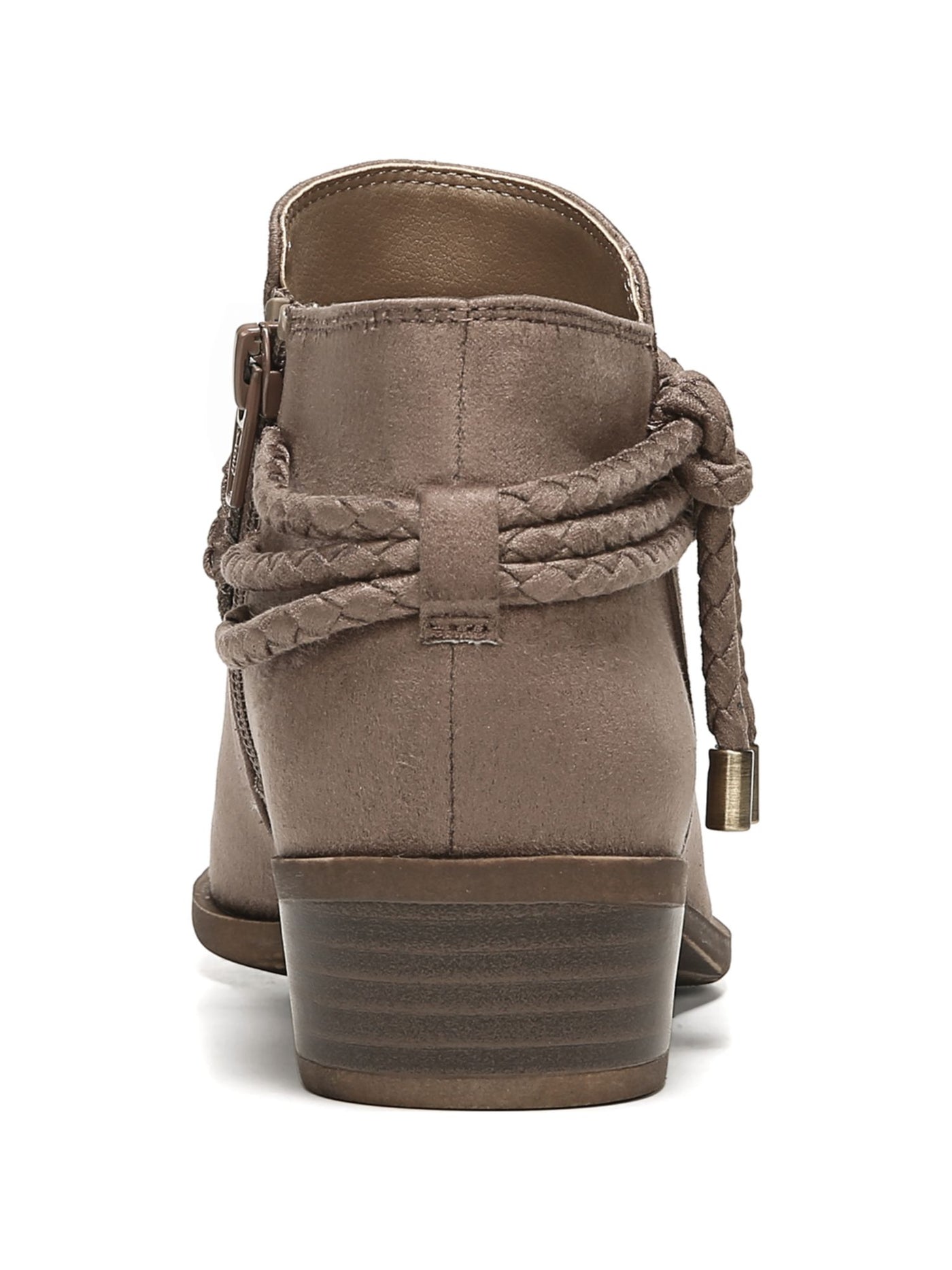 LIFE STRIDE VELOCITY Womens Brown Braided Comfort Andrea Round Toe Block Heel Zip-Up Booties 9 M