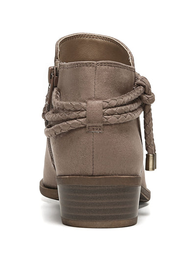LIFE STRIDE VELOCITY Womens Brown Braided Comfort Andrea Round Toe Block Heel Zip-Up Booties 9 M