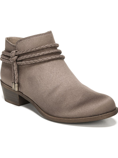 LIFE STRIDE VELOCITY Womens Brown Braided Comfort Andrea Round Toe Block Heel Zip-Up Booties 9 M