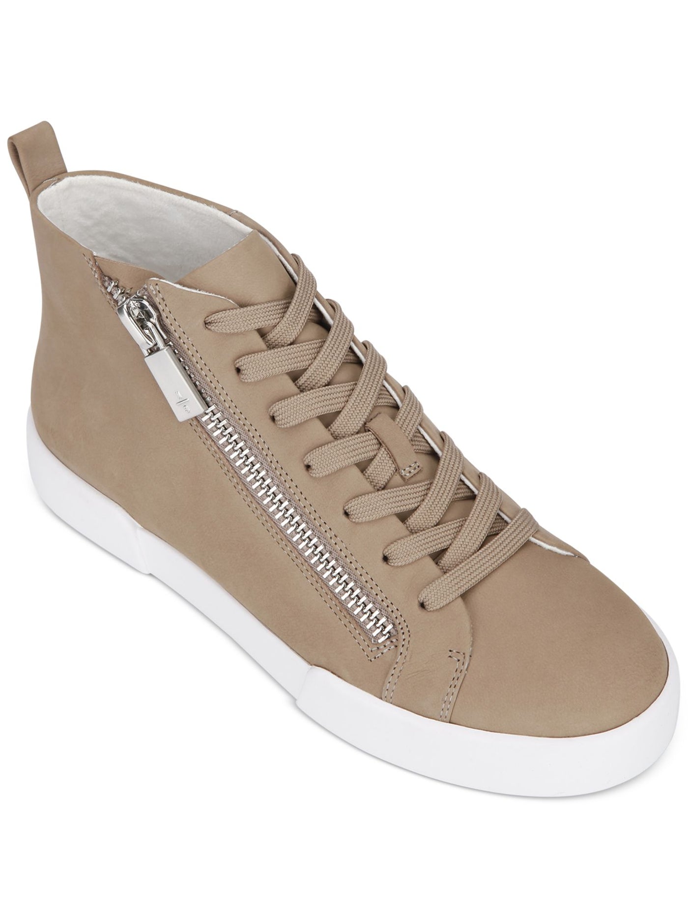 KENNETH COLE NEW YORK Womens Beige Lace Arch Support Tyler Round Toe Platform Zip-Up Leather Athletic Sneakers Shoes 8.5