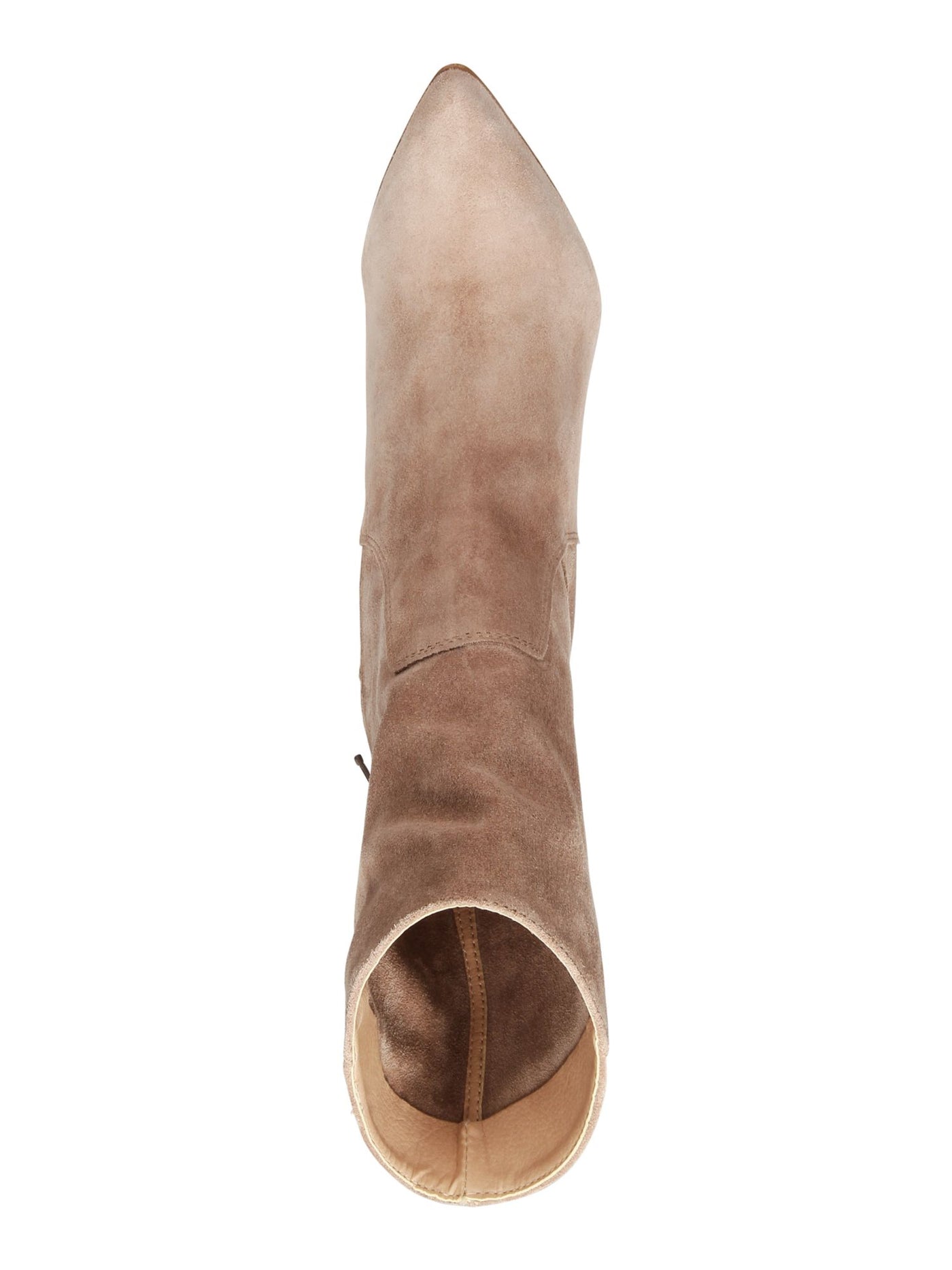 KENNETH COLE Womens Beige Comfort Labella Pointed Toe Cone Heel Zip-Up Leather Slouch Boot 6 M