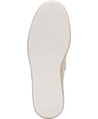 GENTLE SOULS KENNETH COLE Womens White Comfort Pull Tab Goring Arch Support Metallic Lizzy Round Toe Platform Slip On Leather Espadrille Shoes M