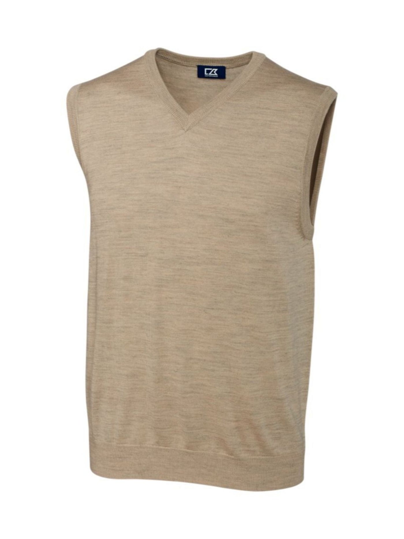 CUTTER & BUCK Mens Beige Sleeveless V Neck Oversized Fit Sweater LT