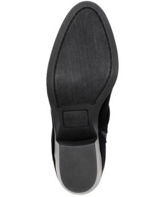 STYLE & COMPANY Womens Black Strappy Cushioned Buckle Accent Willoww Almond Toe Block Heel Zip-Up Booties M