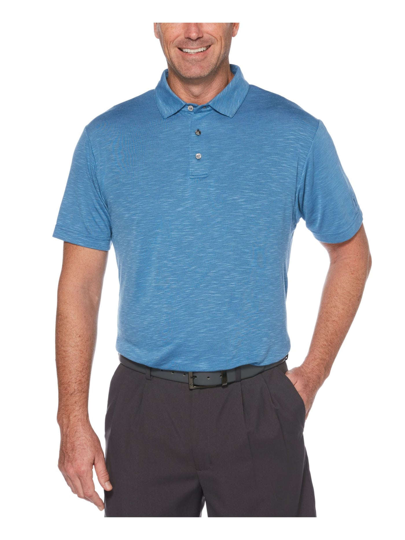 PGA TOUR Mens Blue Classic Fit Polo S