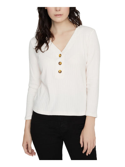 SANCTUARY Womens 3/4 Sleeve With Buttons Sweater