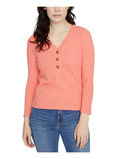 SANCTUARY Womens Coral 3/4 Sleeve With Buttons Sweater S