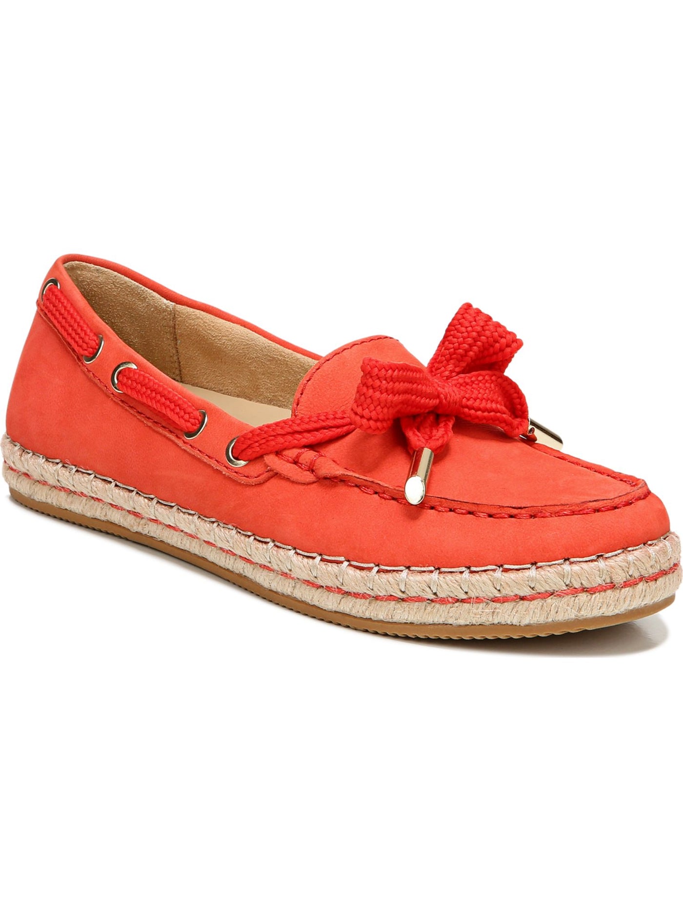 NATURALIZER Womens Orange 0.5" Platform Lace Detailing Removable Insole Cushioned Breathable Annabeth Round Toe Platform Slip On Leather Espadrille Shoes 9.5 M