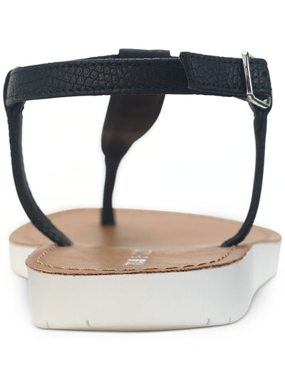 SUN STONE Womens Black Slip Resistant Cushioned Kristi Round Toe Buckle Slingback Sandal 9.5 M