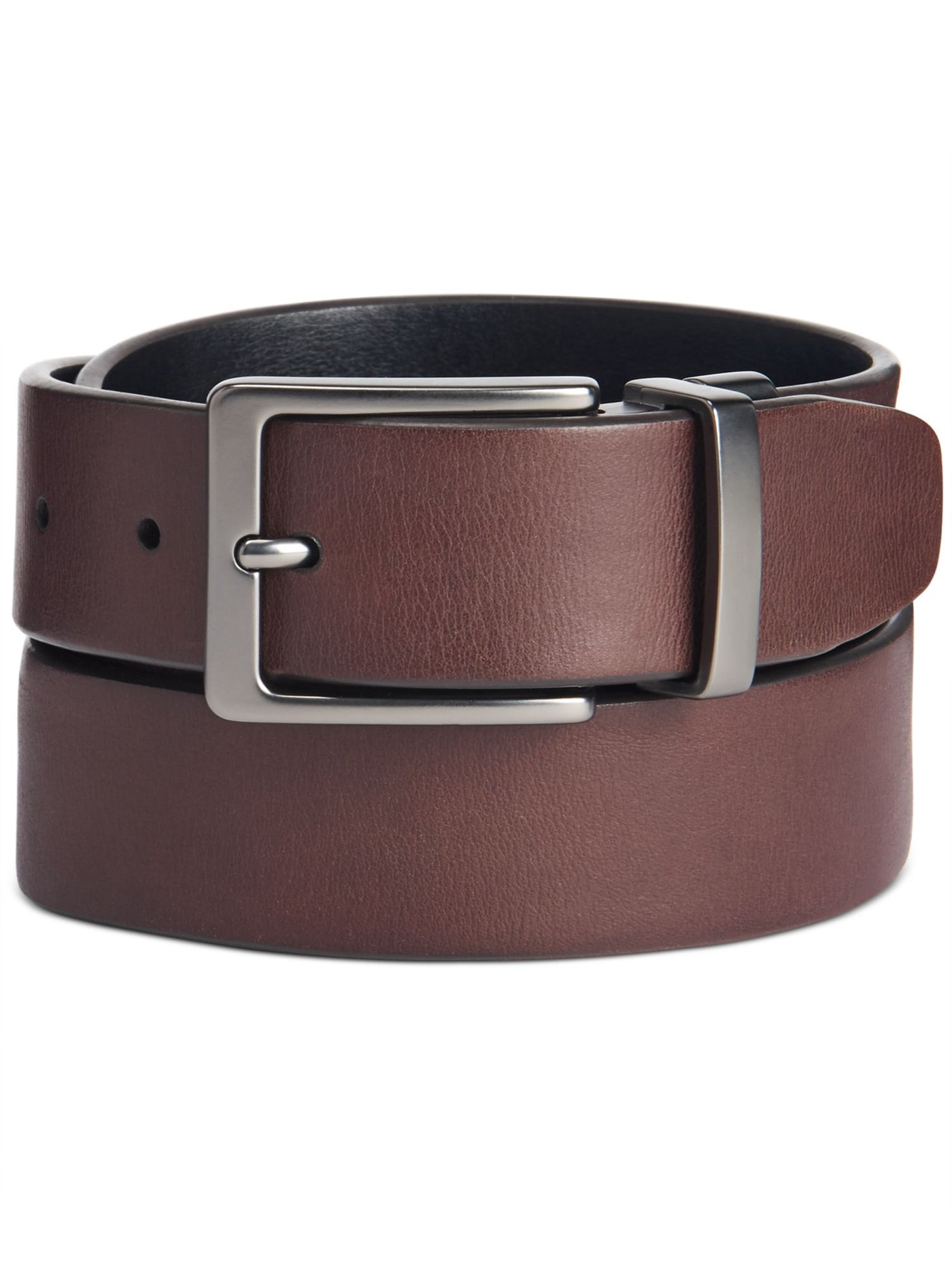 PENGUIN Mens Brown Adjustable Leather Casual Belt 32