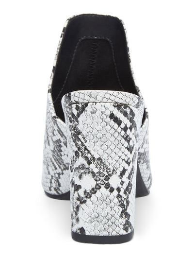 WILD PAIR Womens White Snake Print Comfort Carlita Pointed Toe Block Heel Slip On Heeled Mules Shoes 6 M