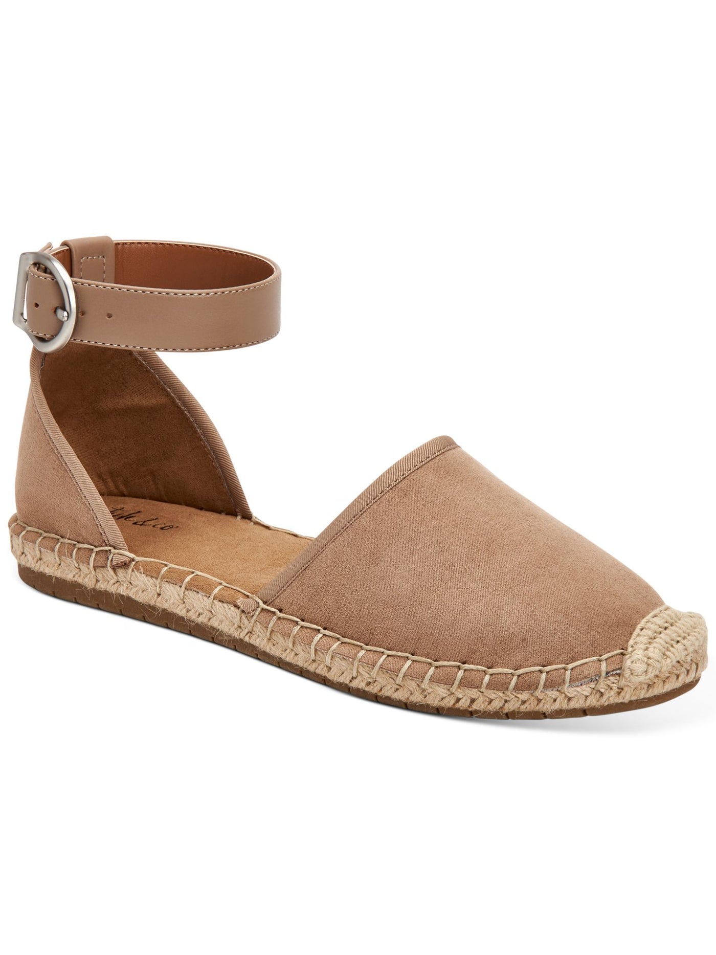 STYLE & COMPANY Womens Beige Animal Print Mixed Media Goring Cushioned Adjustable Ankle Strap Paminaa Round Toe Platform Buckle Espadrille Shoes 5 M