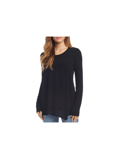 KAREN KANE Womens Black Long Sleeve Scoop Neck Top XS