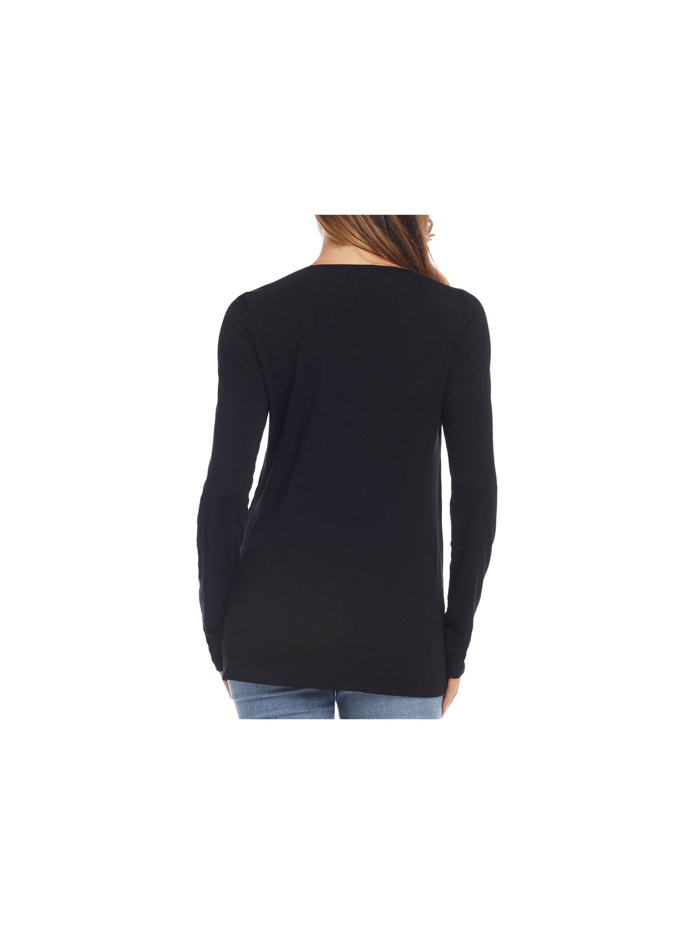 KAREN KANE Womens Black Long Sleeve Scoop Neck Top XS