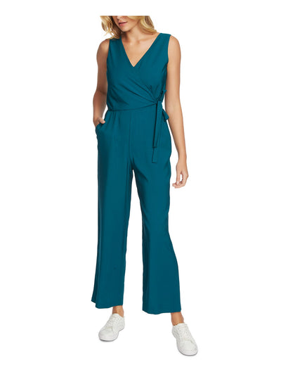 1. STATE Womens Sleeveless V Neck Wrap Cropped Jumpsuit