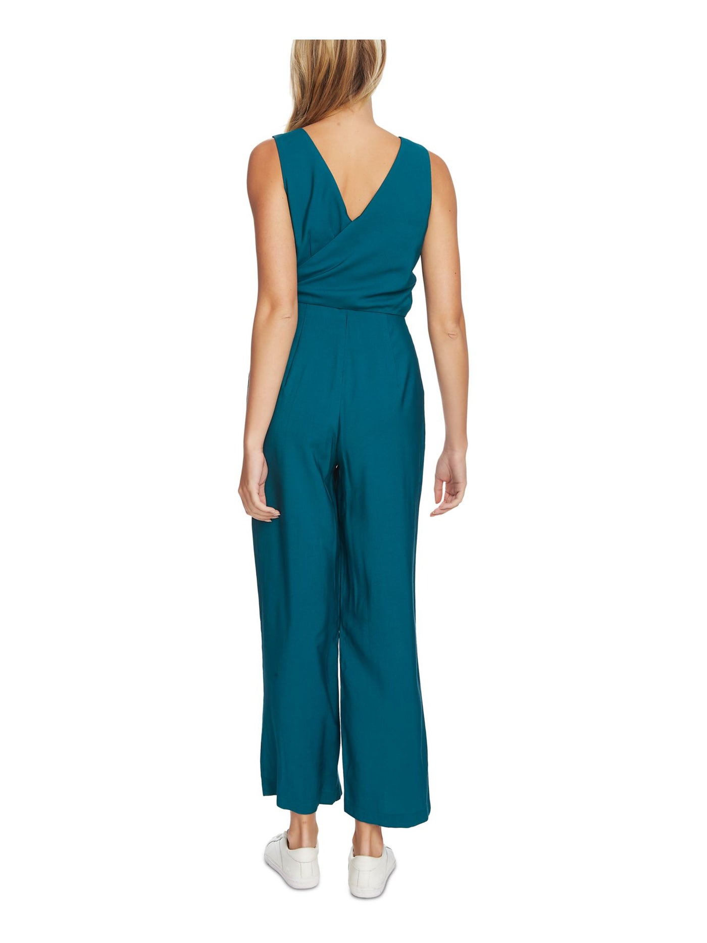 1. STATE Womens Sleeveless V Neck Wrap Cropped Jumpsuit