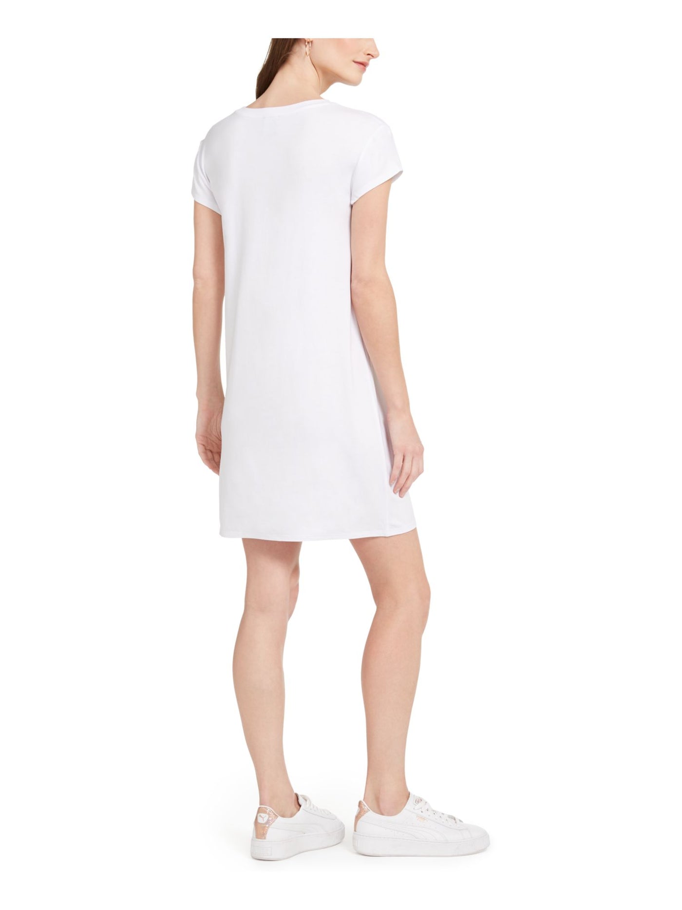 ADRIANNA PAPELL Womens Short Sleeve Jewel Neck Short Shift Dress