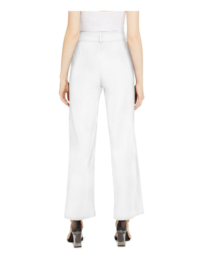 INC Womens White Belted Zippered Wide Leg Shorts 6