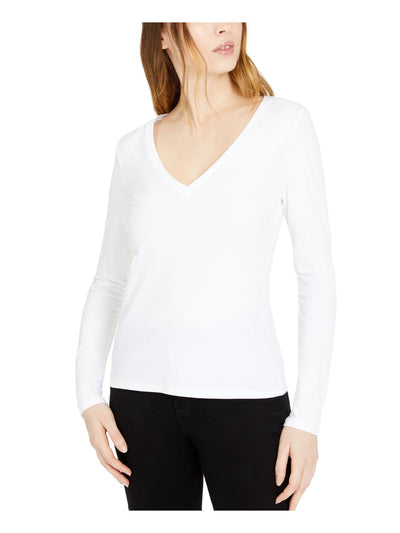 INC Womens Long Sleeve V Neck T-Shirt