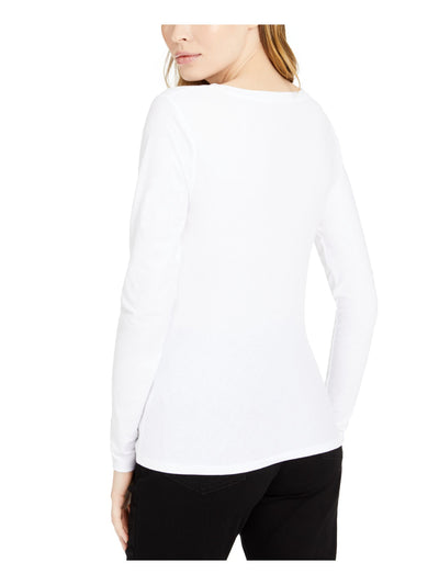 INC Womens Long Sleeve V Neck T-Shirt