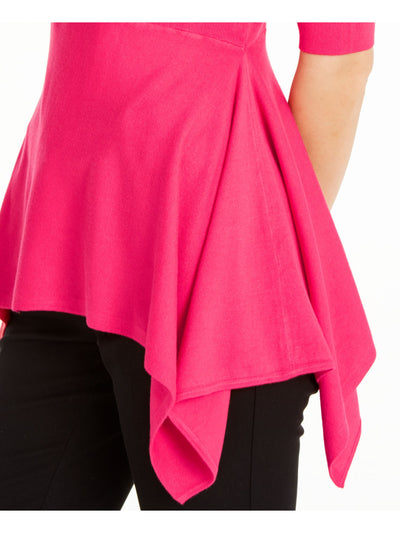 ALFANI Womens Coral Solid Short Sleeve Scoop Neck T-Shirt Size: XS