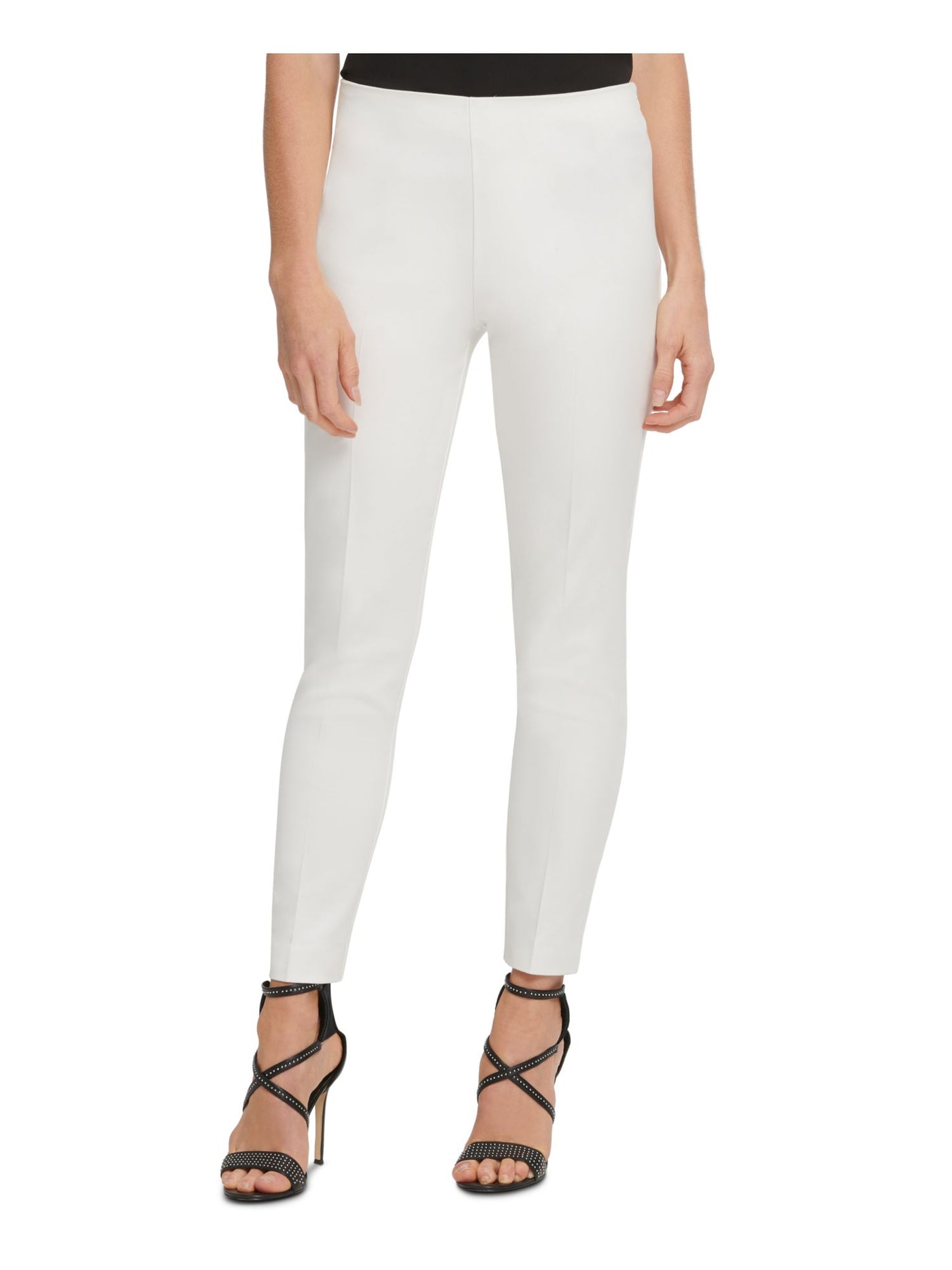 DKNY Womens White Skinny Pants 14