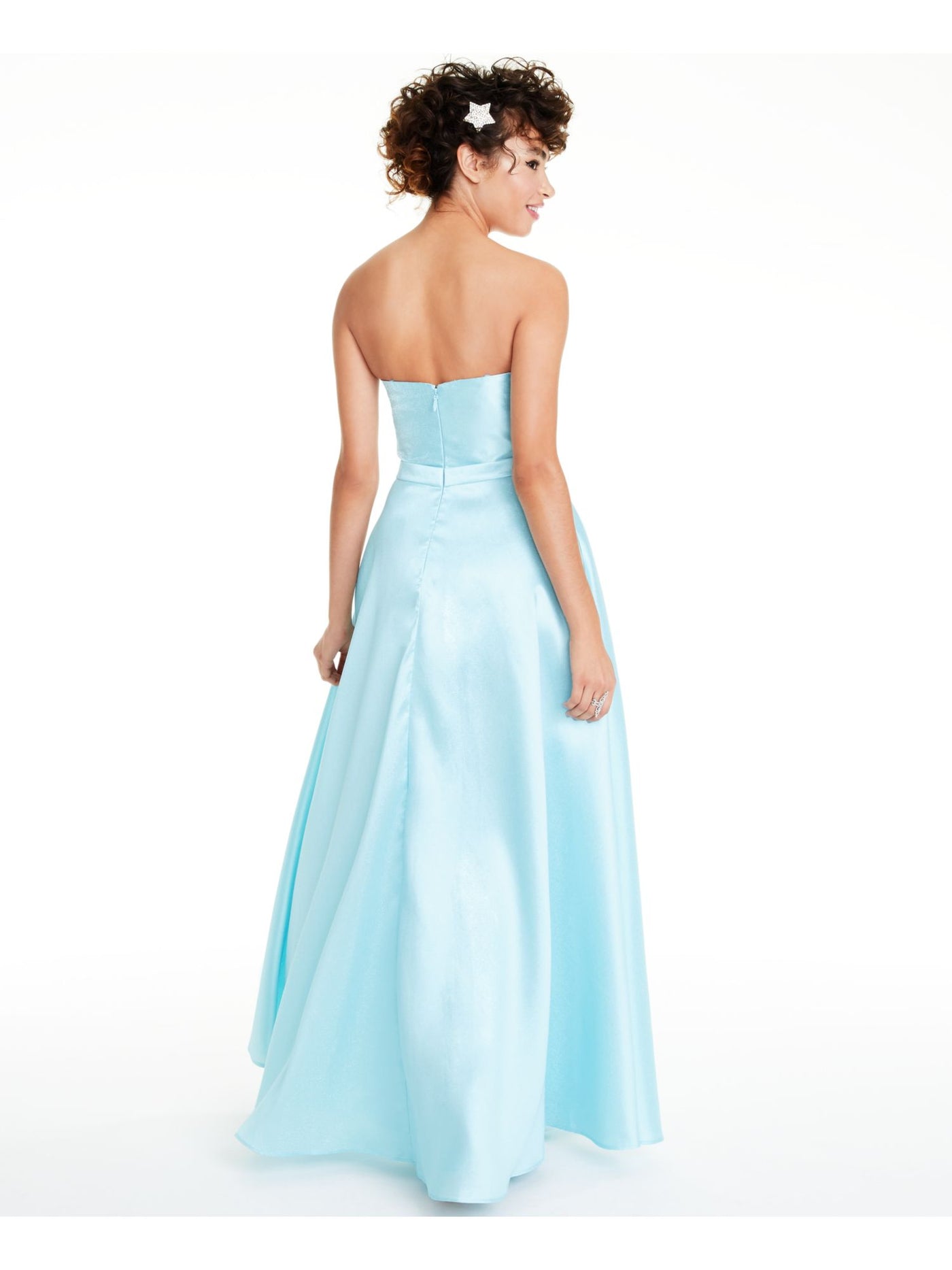 B DARLIN Womens Light Blue Embellished Shimmering Sweetheart Neckline Full-Length Formal Fit + Flare Dress 5\6