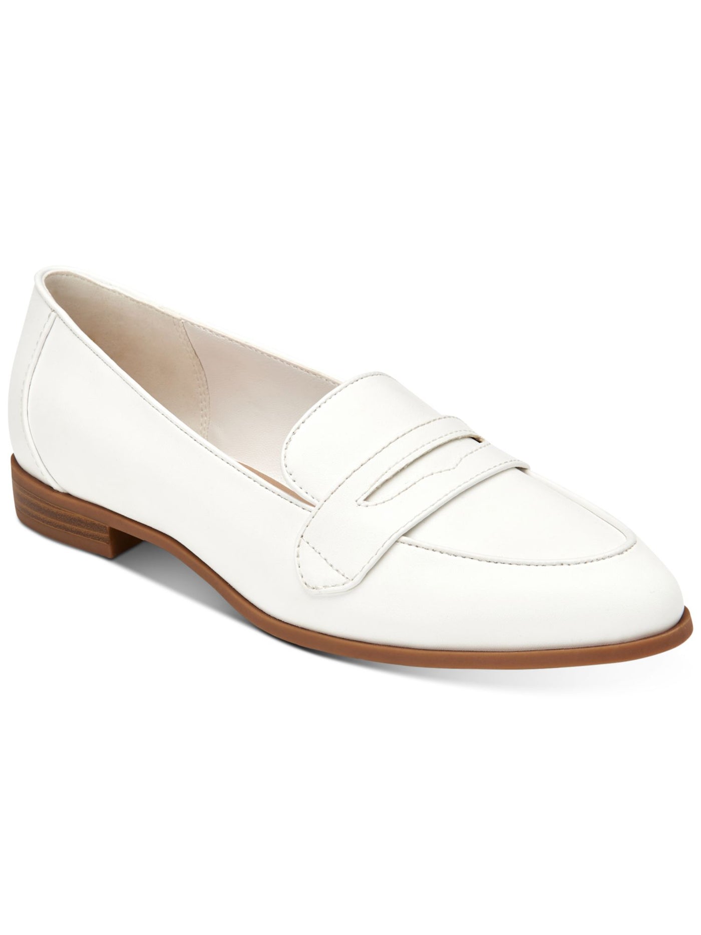 CHARTER CLUB Womens White Comfort Viviian Almond Toe Slip On Loafers Shoes 6.5 M