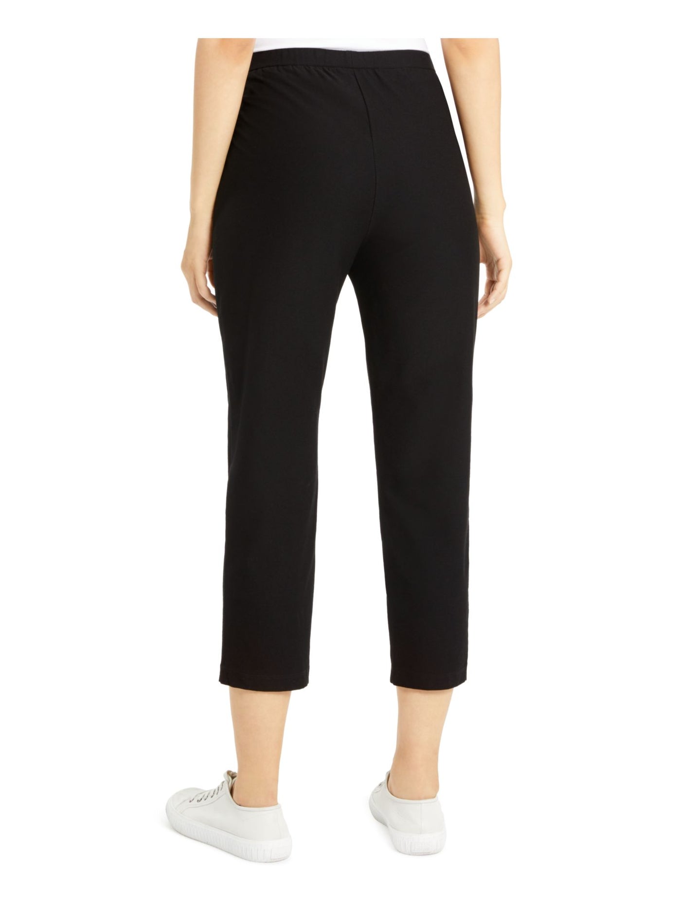 EILEEN FISHER Womens Black Stretch Zippered Tapered Ankle Pants Wear To Work Pants S