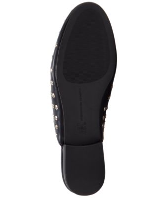 INC Womens Black Bit Hardware Equestrian Inspiration Studded Metallic Gilia Round Toe Slip On Mules M