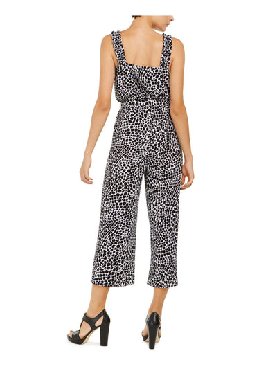 MICHAEL MICHAEL KORS Womens Black V Neck Cropped Jumpsuit XS