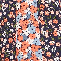 MICHAEL MICHAEL KORS Womens Navy Zippered Floral Sleeveless V Neck Above The Knee Evening Fit + Flare Dress