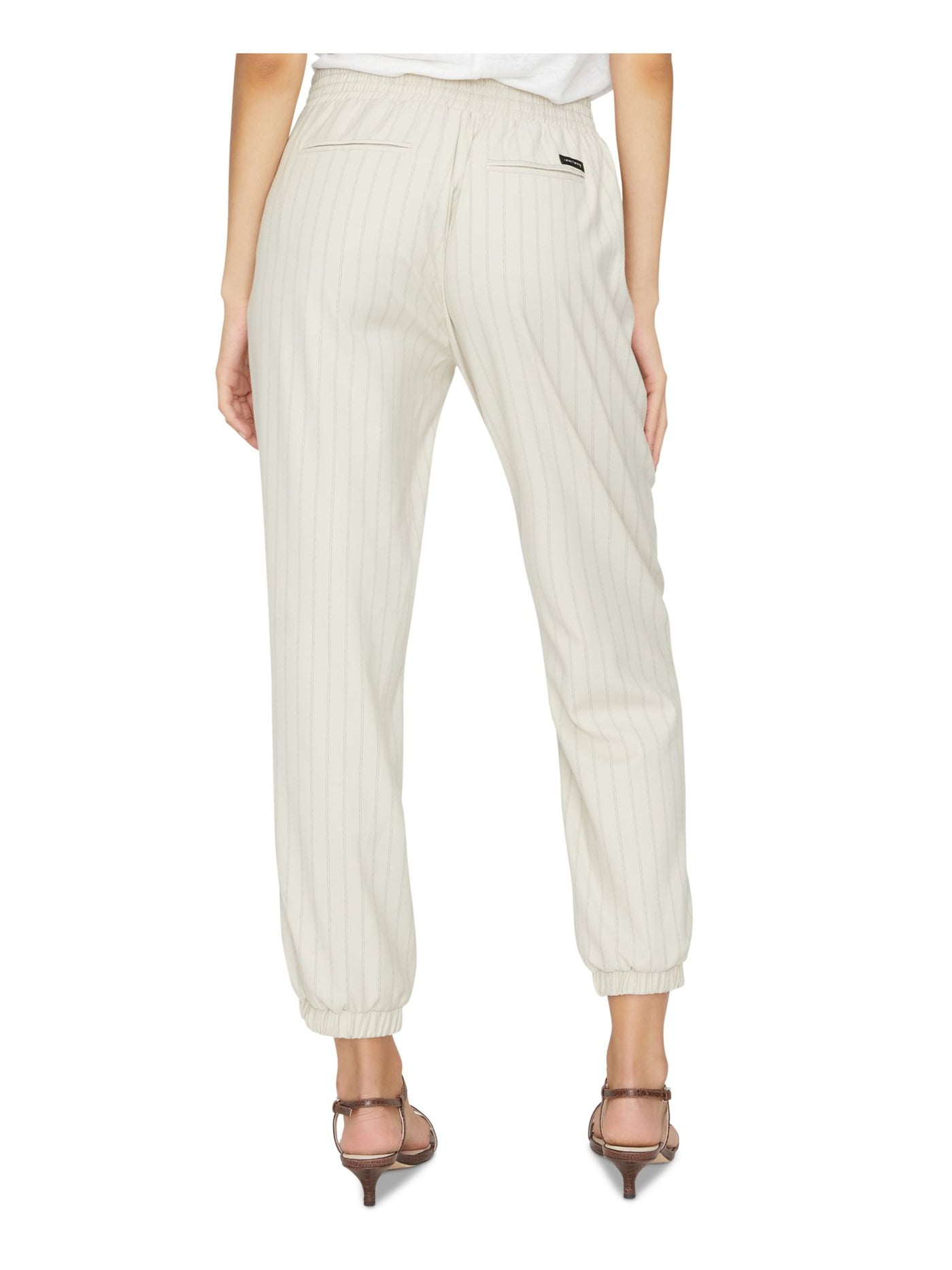 SANCTUARY Womens Beige Pocketed Elastic Waist Pinstripe Harem Pants M