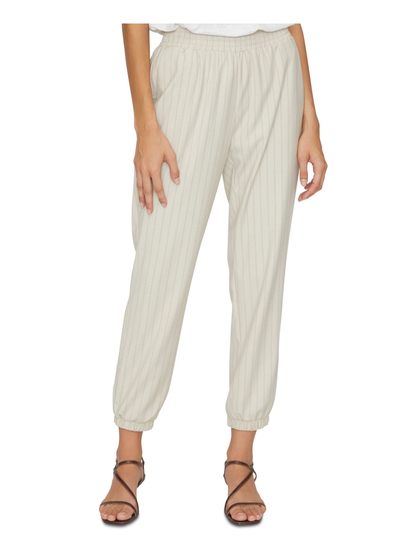 SANCTUARY Womens Beige Pocketed Elastic Waist Pinstripe Harem Pants M