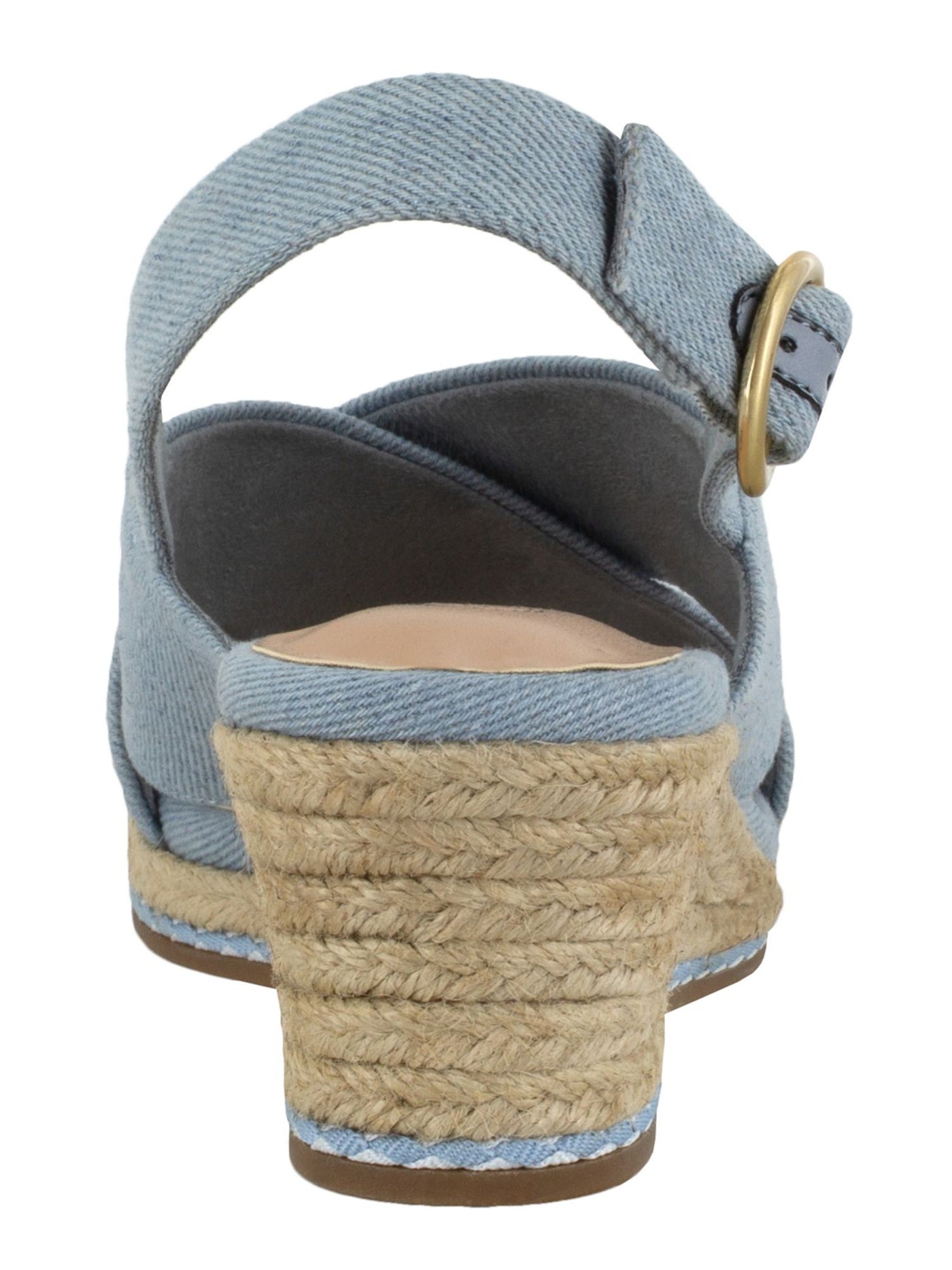 BELLA VITA Womens Light Blue Jute Wrapped Crisscross Straps 0.5 Platform Adjustable Strap Cushioned Nadette Ii Round Toe Wedge Buckle Espadrille Shoes 10 M