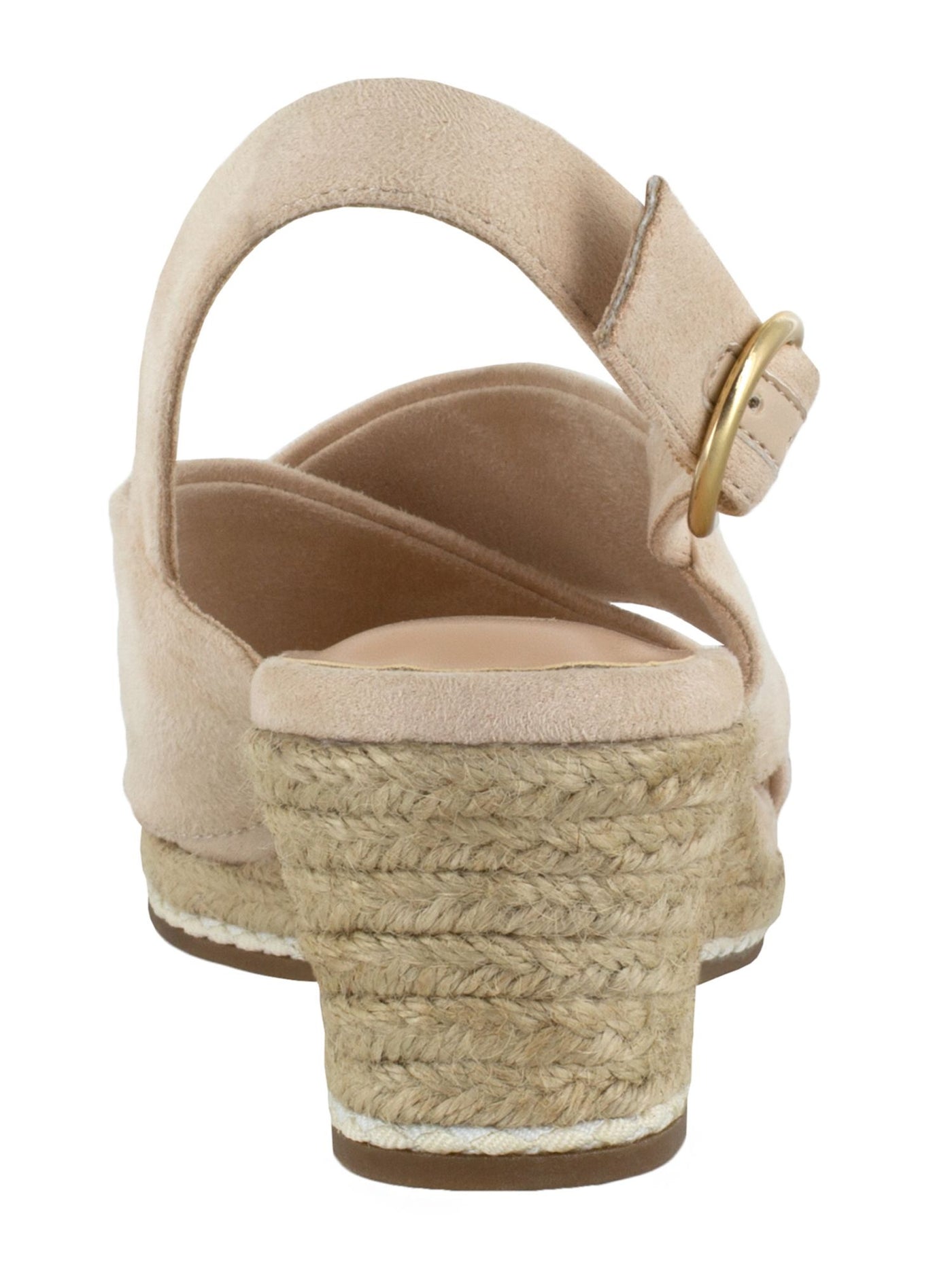 BELLA VITA Womens Beige 1/2" Platform Cushioned Comfort Nadette Ii Round Toe Wedge Buckle Espadrille Shoes 5.5 M