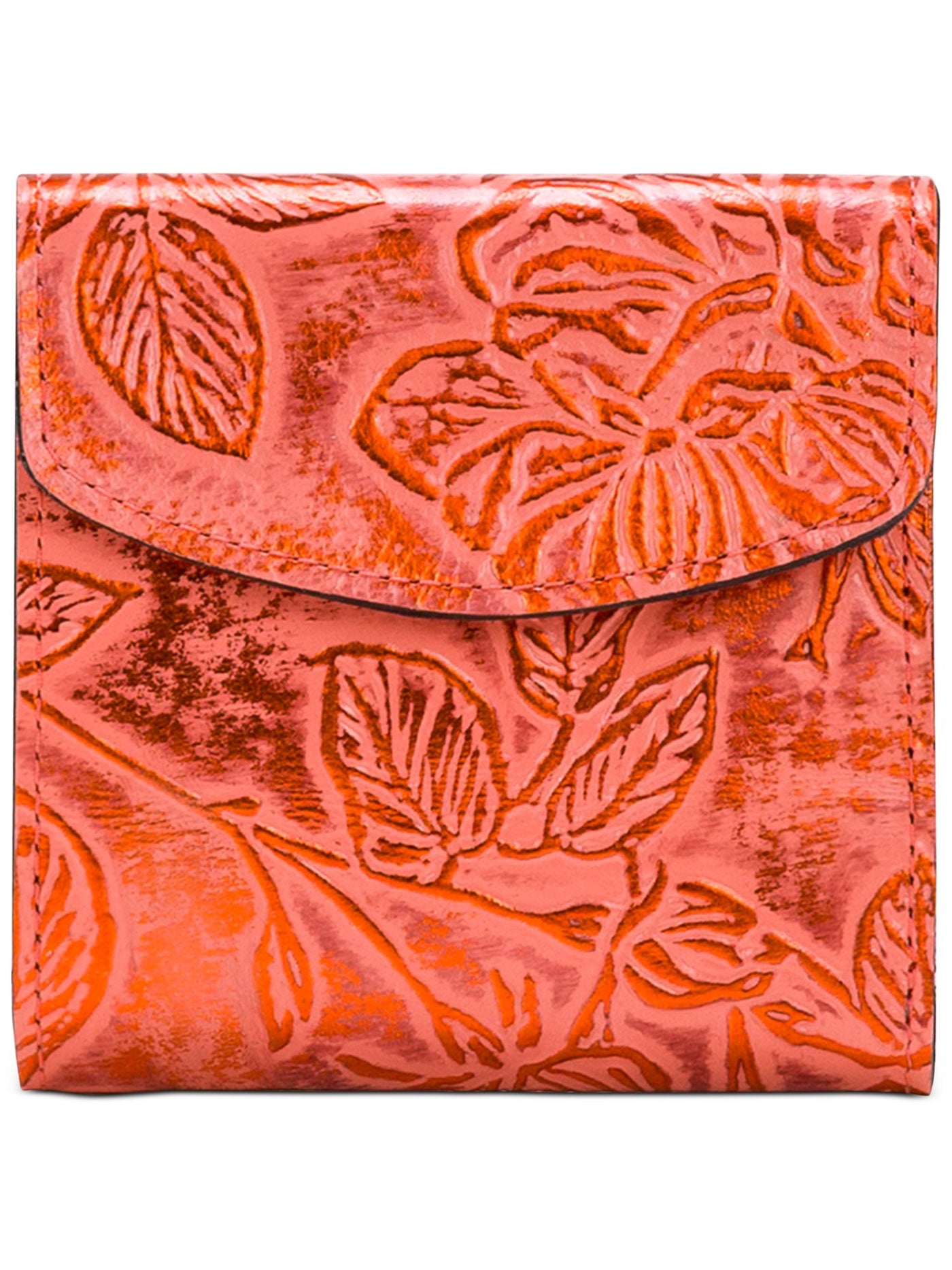 Patricia Nash Women's Coral Floral Leather Strapless Bifold Wallet