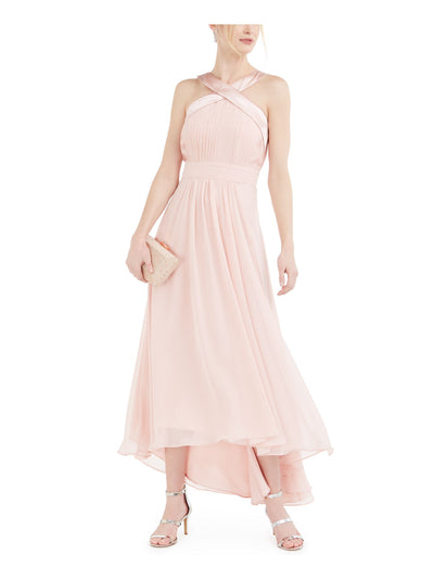 ELIZA J Womens Pink Sleeveless Halter Formal Hi-Lo Dress 6