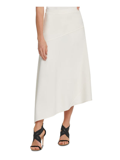 DKNY Womens White Tea-Length Shift Skirt XS