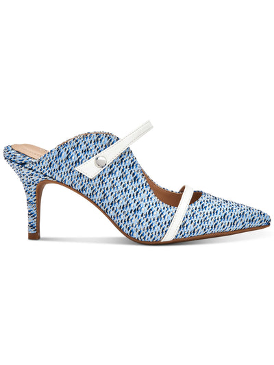 ALFANI Womens Light Blue Woven Padded Open Back Shoe Strappy Jaaii Stiletto Slip On Mules 6 M