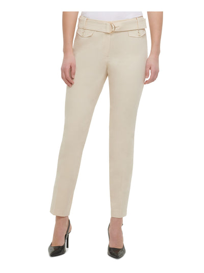 CALVIN KLEIN Womens Beige Straight leg Pants 12