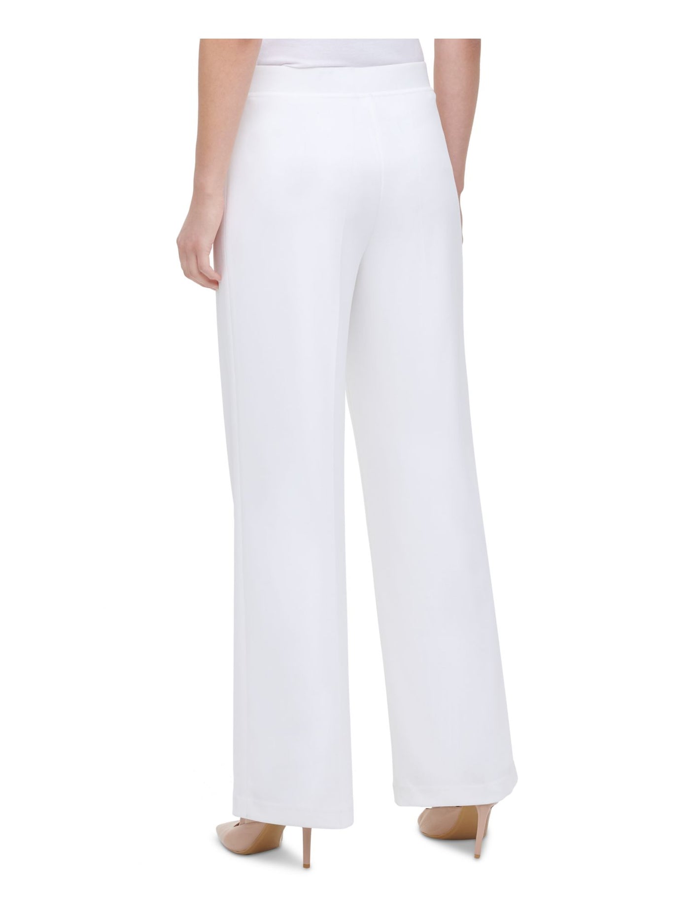 CALVIN KLEIN Womens White Belted Wide Leg Pants XL