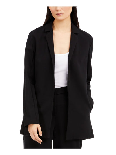 EILEEN FISHER Womens Black Stretch Pocketed Notch-collar Long Sleeve Jacket Petites PS \ PP