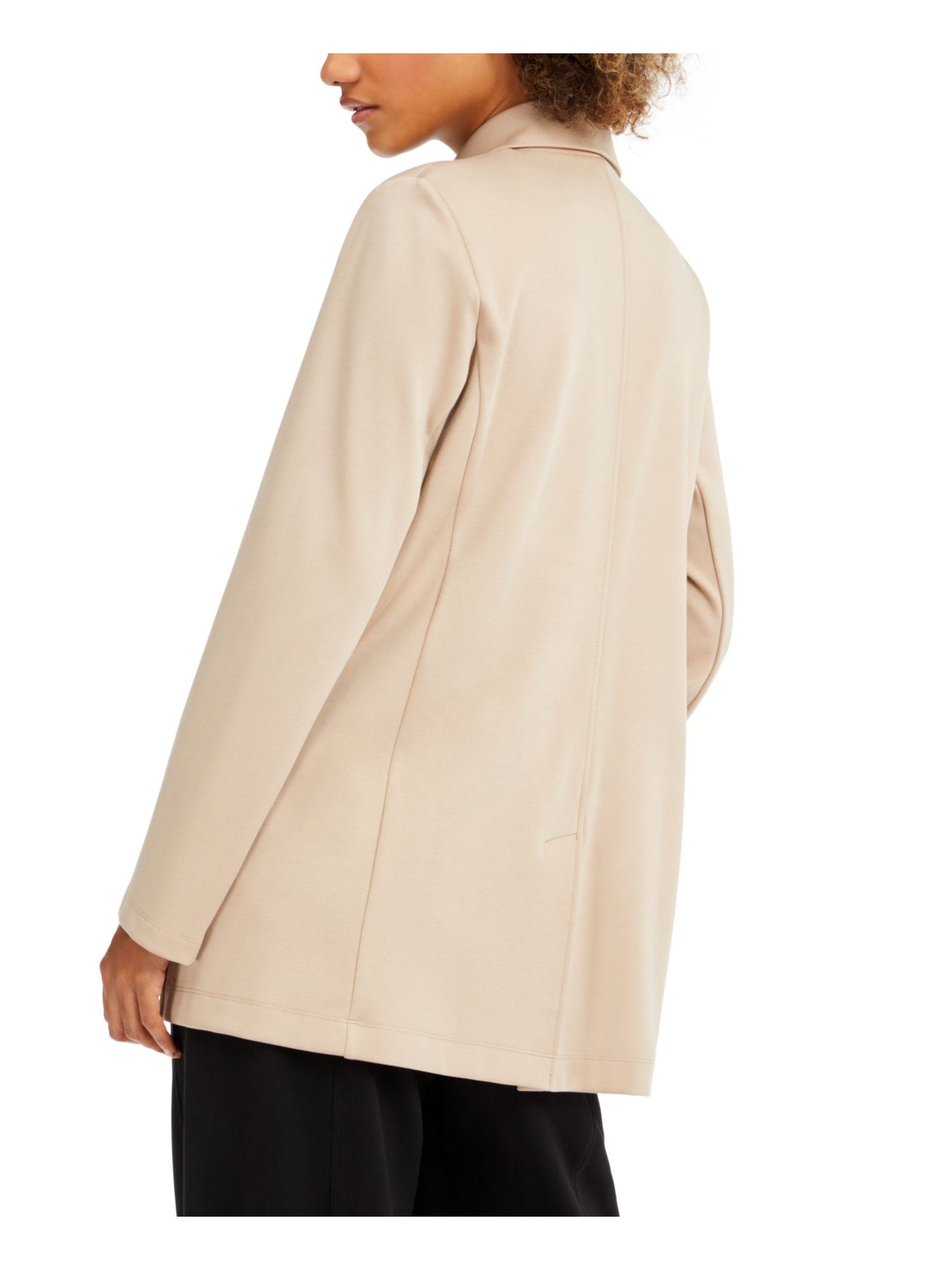 EILEEN FISHER Womens Beige Pocketed Collar Blazer Jacket S